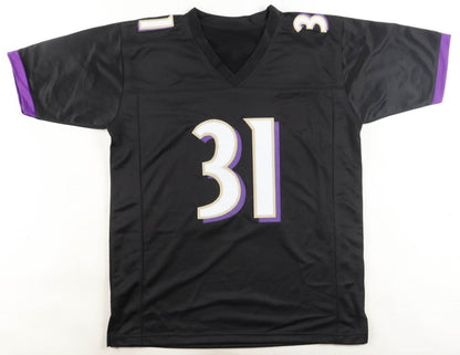 Jamal Lewis Baltimore Ravens Signed Black Custom Jersey (Beckett COA)