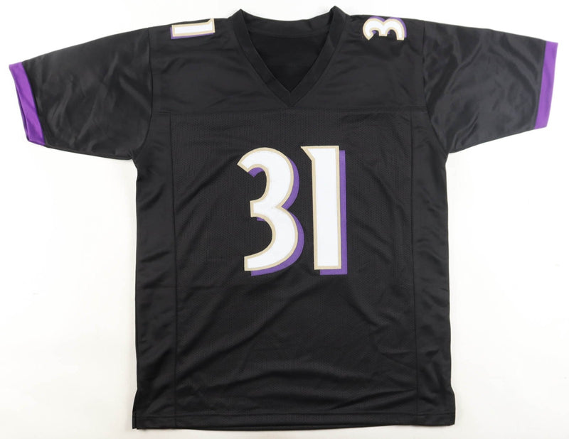 Jamal Lewis Baltimore Ravens Signed Black Custom Jersey (Beckett COA)