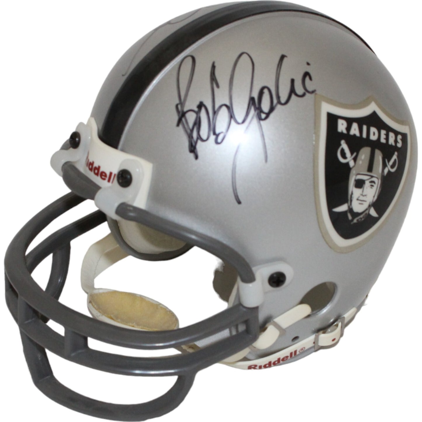 Dave Casper & Bob Golic Signed Raiders Replica Mini Helmet