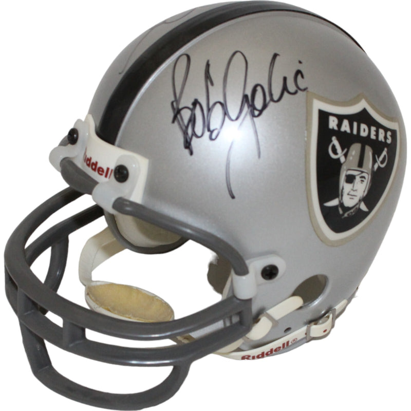 Dave Casper & Bob Golic Signed Raiders Replica Mini Helmet