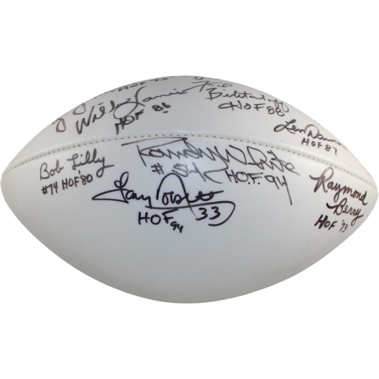 Butkus, Dorsett & More Multi-Signed NFL Hall of Fame Logo Football