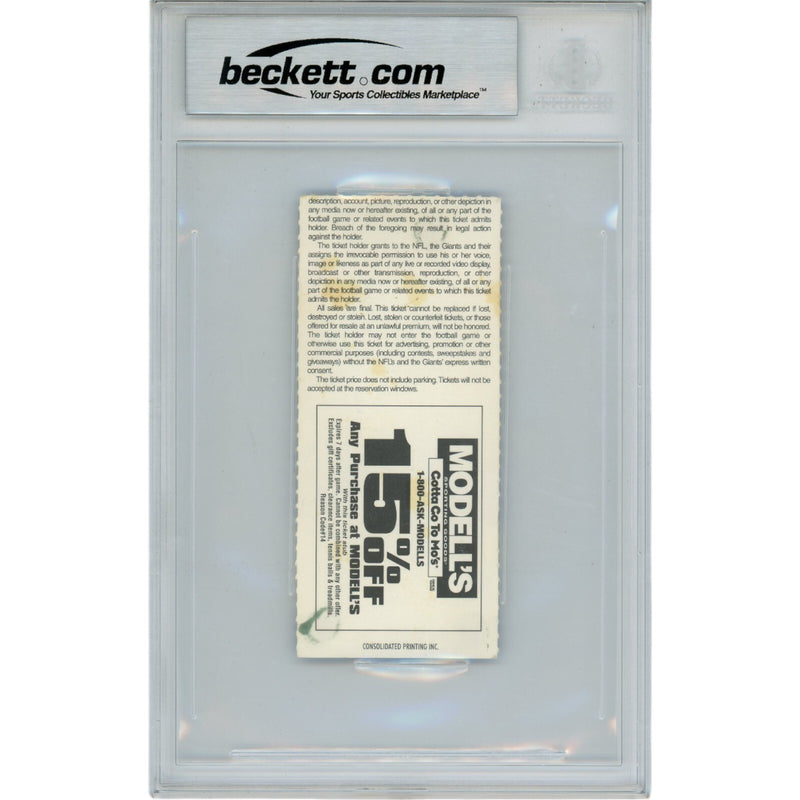 Michael Strahan Autographed New York Giants Ticket Stub (12/1/02) BAS