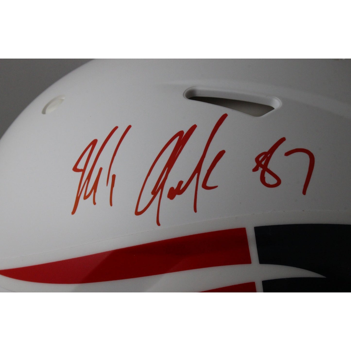 Rob Gronkowski Signed New England Patriots Authentic Pro Flat White Helmet