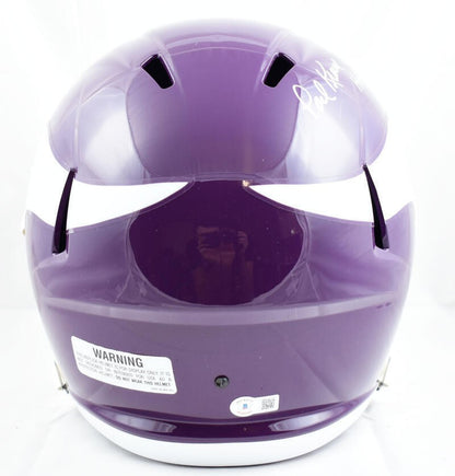Paul Krause Signed Minnesota Vikings Full Size Speed Helmet HOF