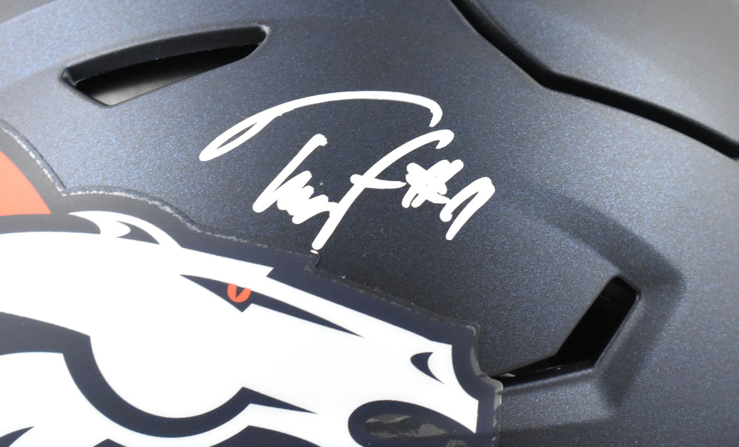 Troy Franklin Signed Denver Broncos Full Size Speedflex Helmet