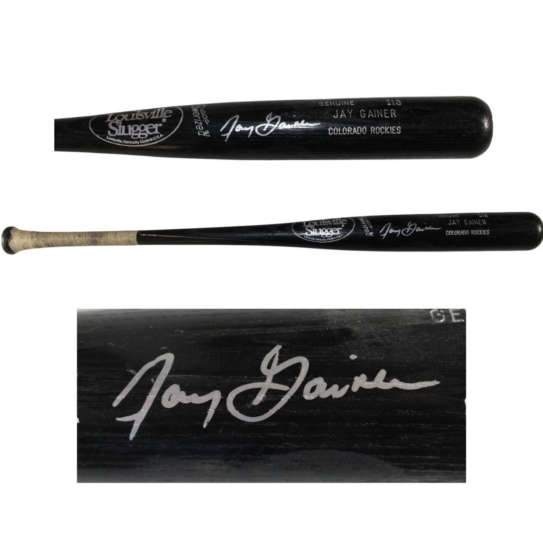 Jay Gainer Autographed Colorado Rockies Game Used Louisville Slugger Bat