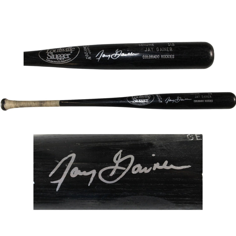 Jay Gainer Autographed Colorado Rockies Game Used Louisville Slugger Bat