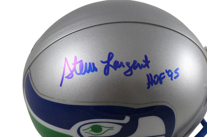 Steve Largent Signed Seattle Seahawks Throwback VSR4 Mini Helmet HOF