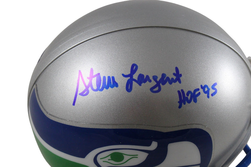 Steve Largent Signed Seattle Seahawks Throwback VSR4 Mini Helmet HOF