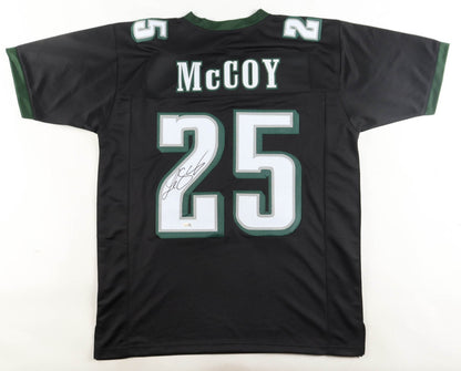 LeSean McCoy Signed Philadelphia Eagles Black Custom Jersey (JSA COA)