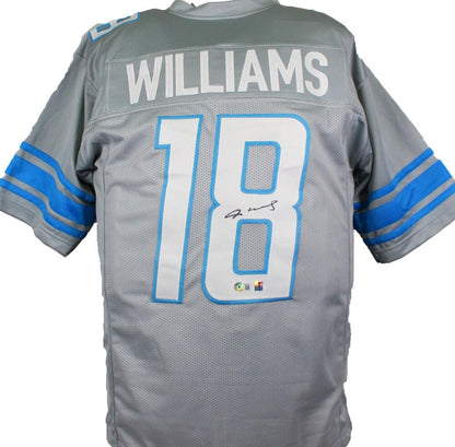 Jameson Williams Autographed Detroit Lions Grey Custom Jersey