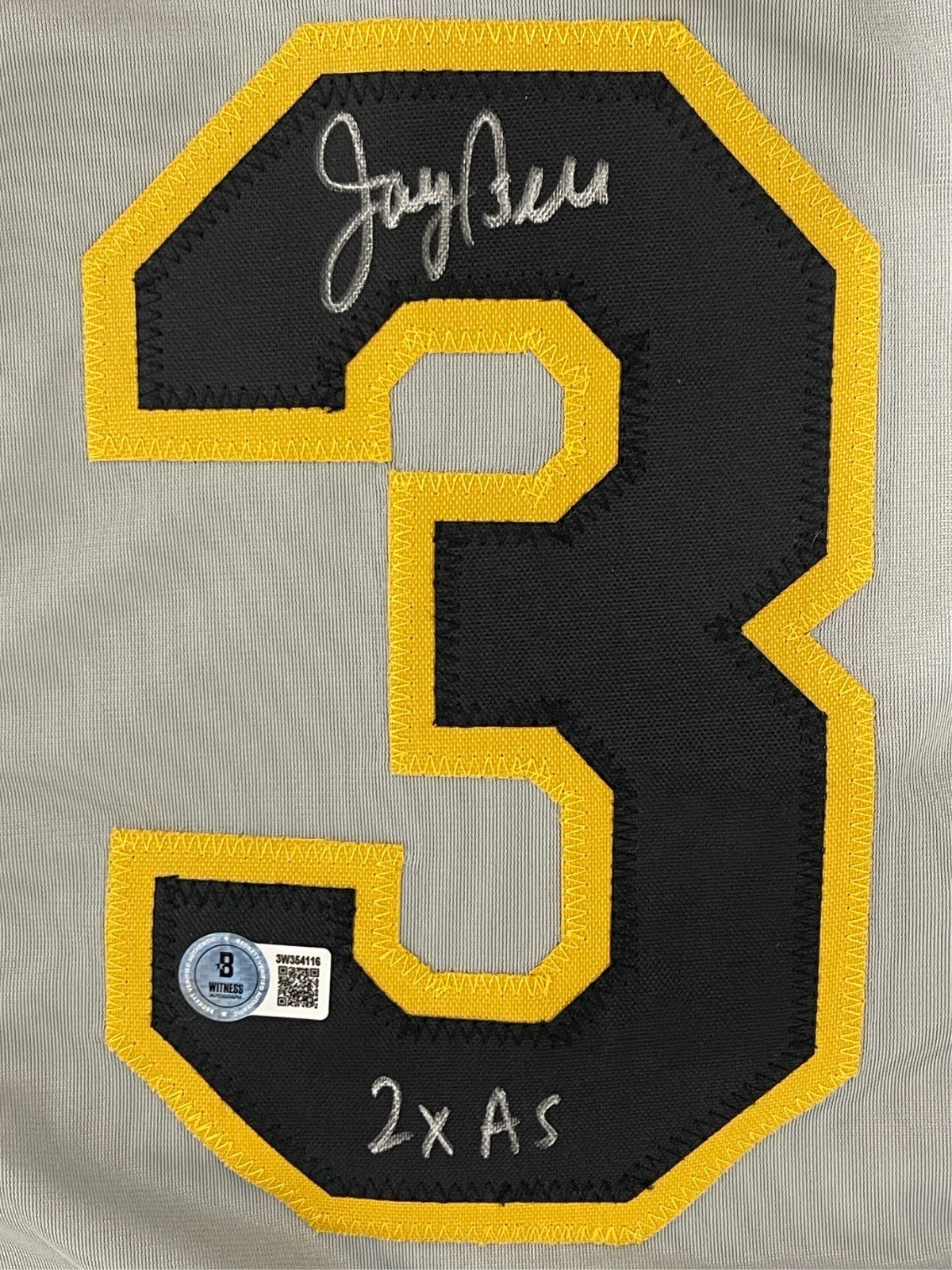 Jay Bell Signed Pittsburgh Pirates Custom Jersey (Beckett BAS)