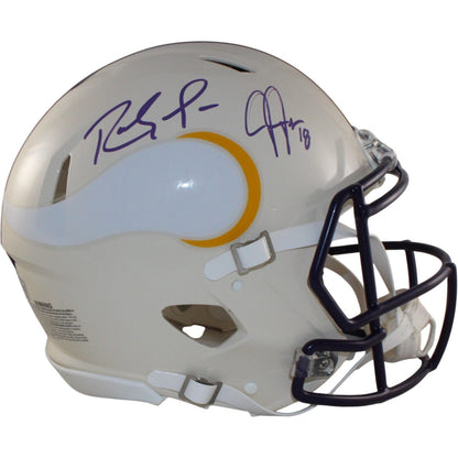 Randy Moss & Justin Jefferson Signed Minnesota Vikings Full Size Retro Helmet