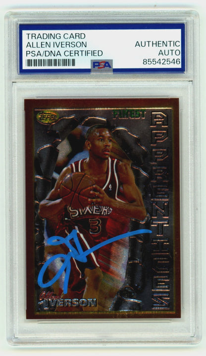 Allen Iverson Signed 1996-97 Topps Finest Rookie Card PSA Authentic