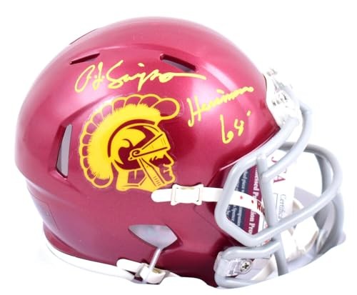 O.J. Simpson Autographed USC Trojans Mini Helmet with Heisman '68 Inscription