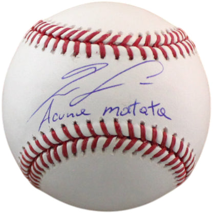 Ronald Acuna Jr. Atlanta Braves Autographed Baseball ("Acuna Matata" Inscription)
