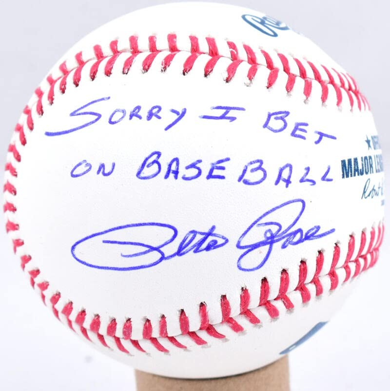 Pete Rose Signed Rawlings Official Major League Baseball "Sorry I Bet"