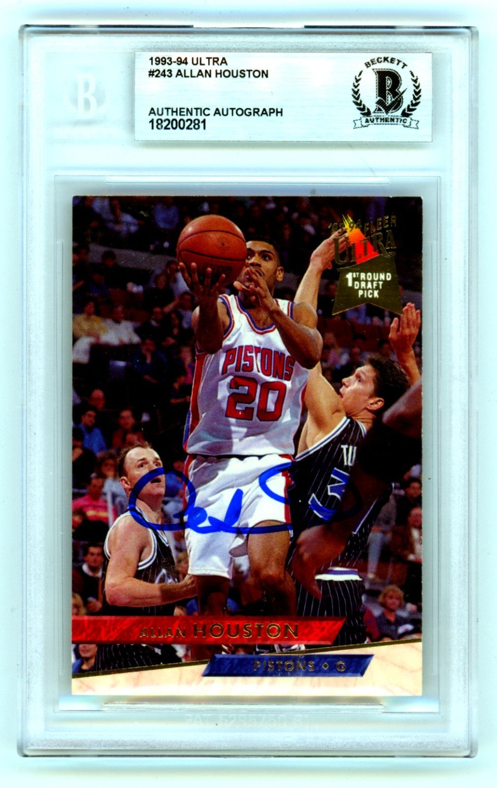 Allan Houston Autographed 1993-94 Fleer Ultra #243 Rookie Card - BAS