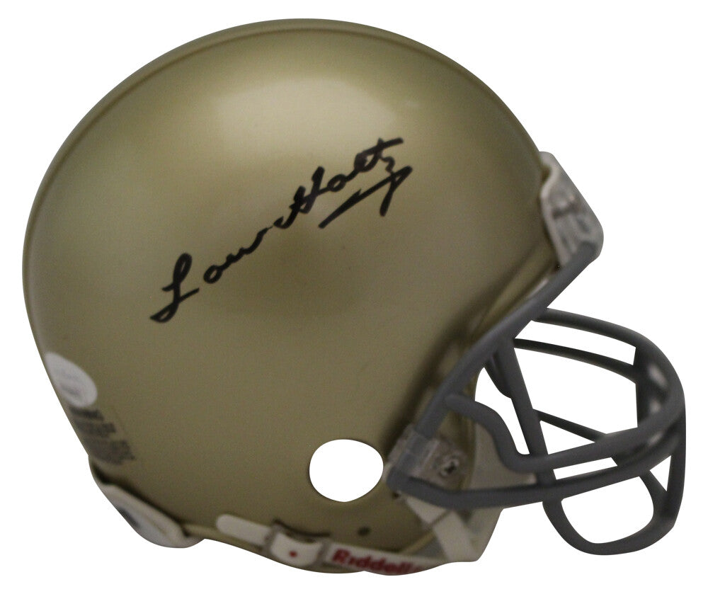 Lou Holtz Notre Dame Fighting Irish Signed VSR4 Mini Helmet