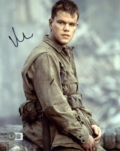Matt Damon Autographed Saving Private Ryan 8x10 Photo Beckett BAS