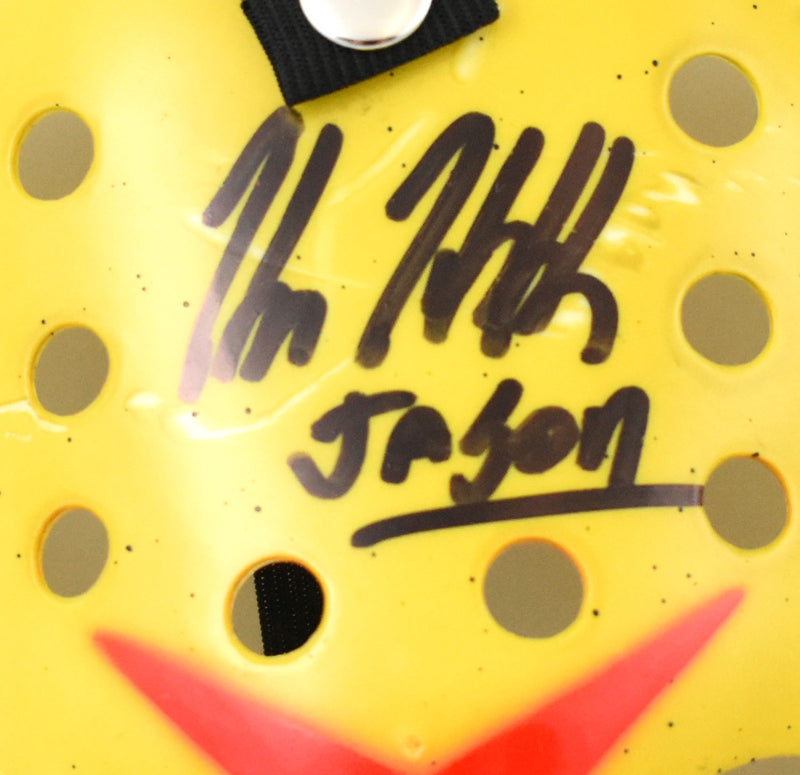 Kane Hodder Signed Friday the 13th Jason Mask with "Jason" Inscription