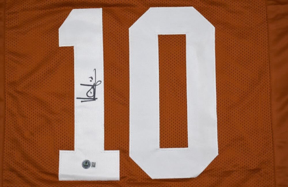 Vince Young Autographed Orange Custom Football Jersey