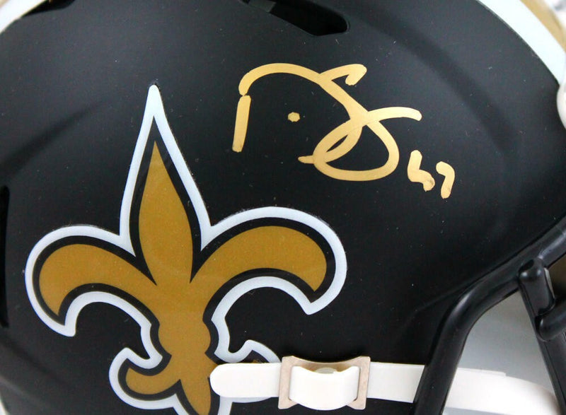 Darren Sproles Signed New Orleans Saints Flat Black Speed Mini Helmet