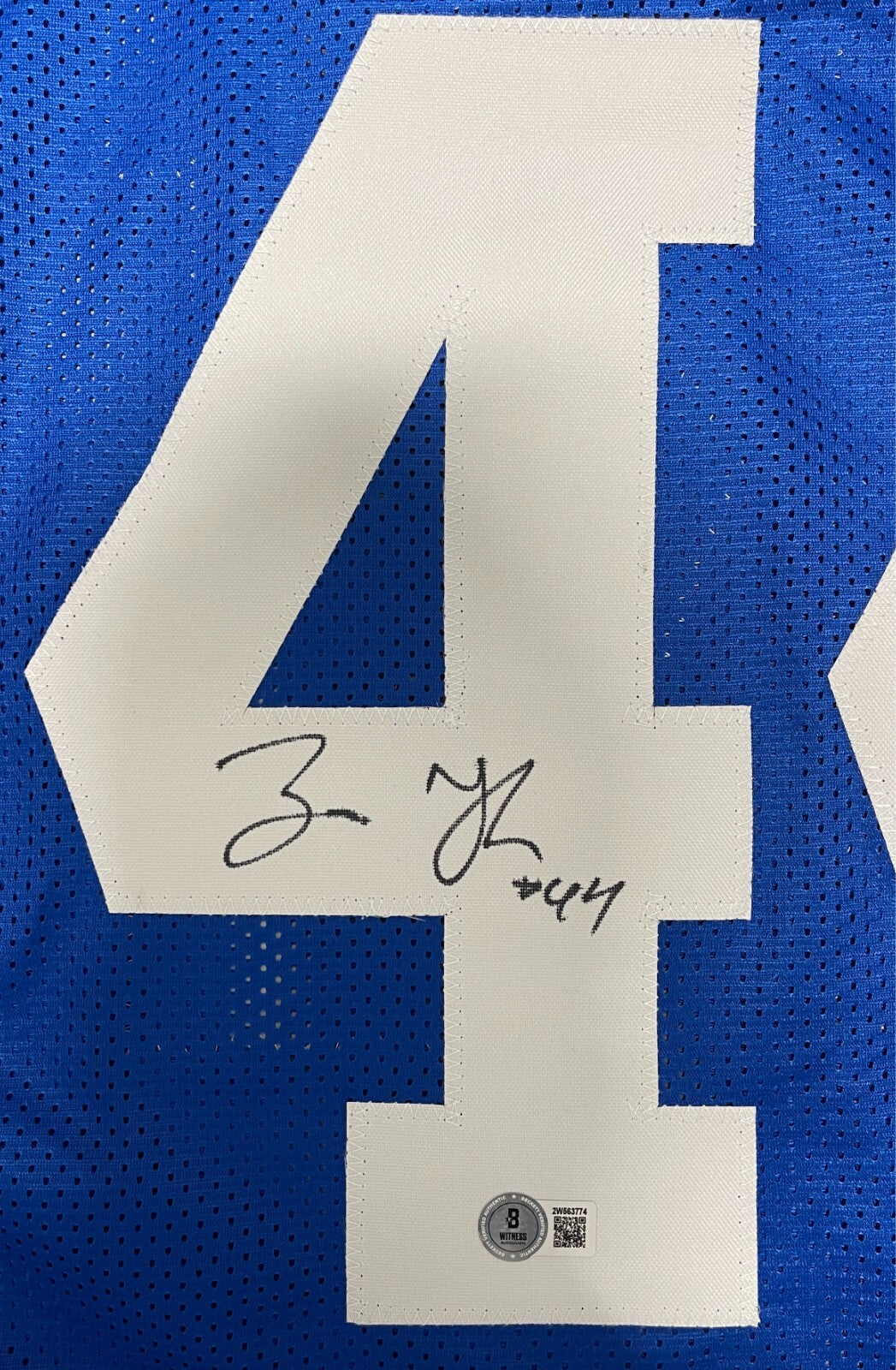 Zaire Franklin Indianapolis Colts Autographed Custom Jersey Beckett COA