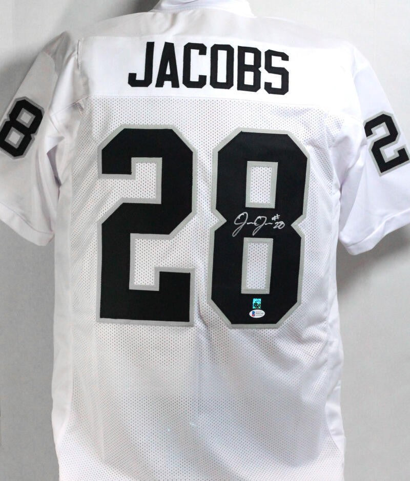 Josh Jacobs Autographed Jersey - White Custom Pro Style