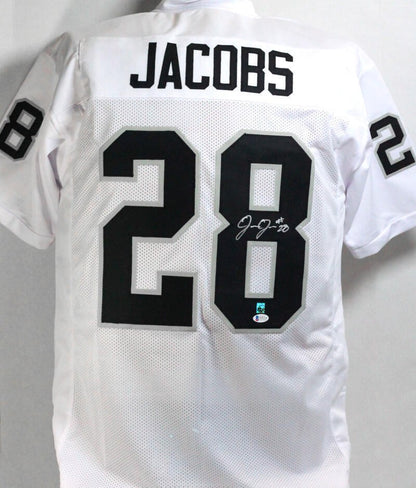 Josh Jacobs Autographed Jersey - White Custom Pro Style