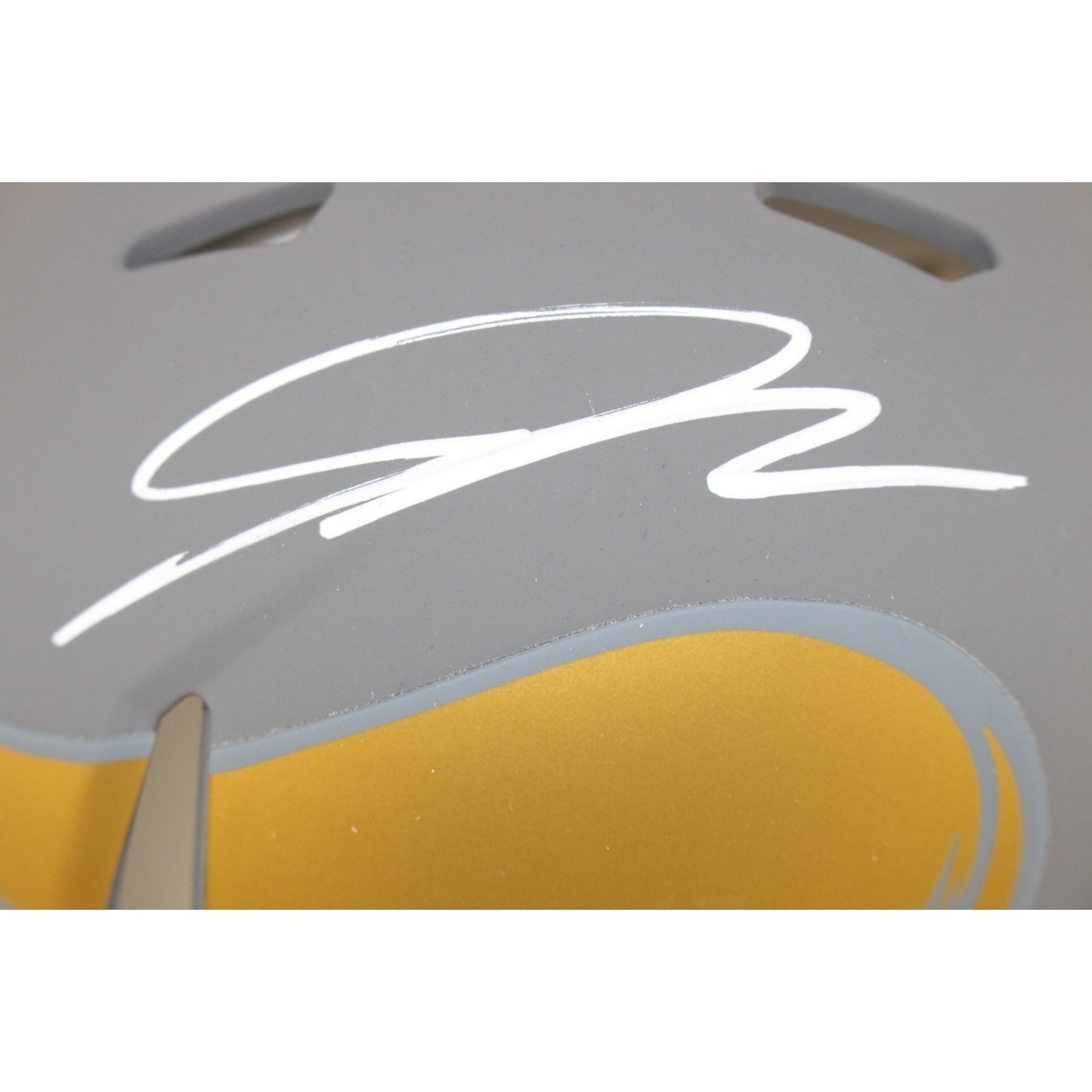 Jordan Addison Minnesota Vikings Signed Slate Mini Helmet