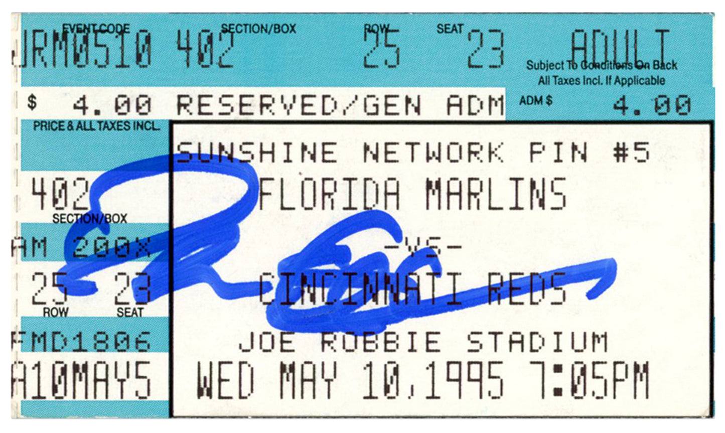 Deion Sanders Signed Cincinnati Reds Game Ticket Stub - May 10, 1995