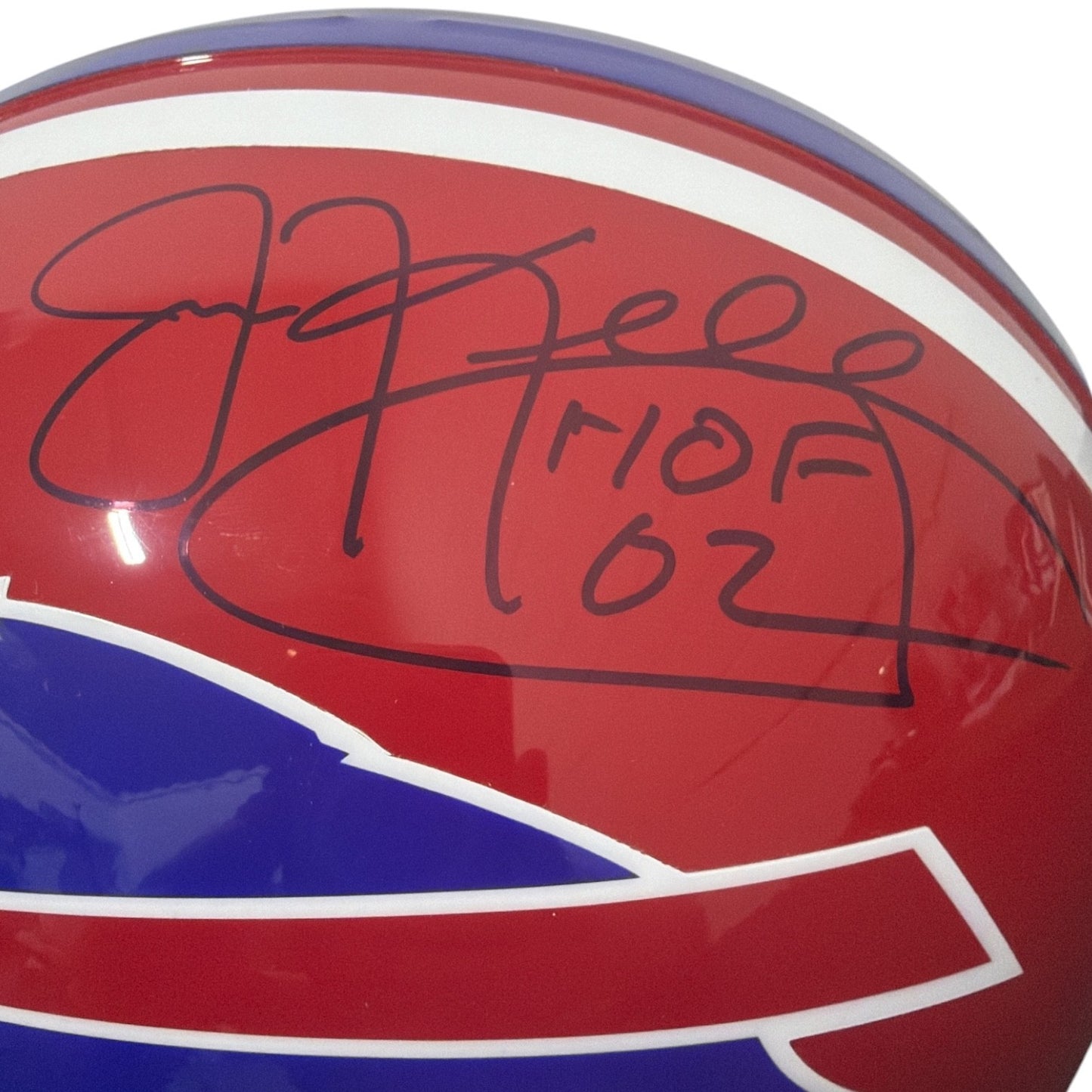 Jim Kelly, Thurman Thomas & Andre Reed Signed Buffalo Bills Throwback Helmet