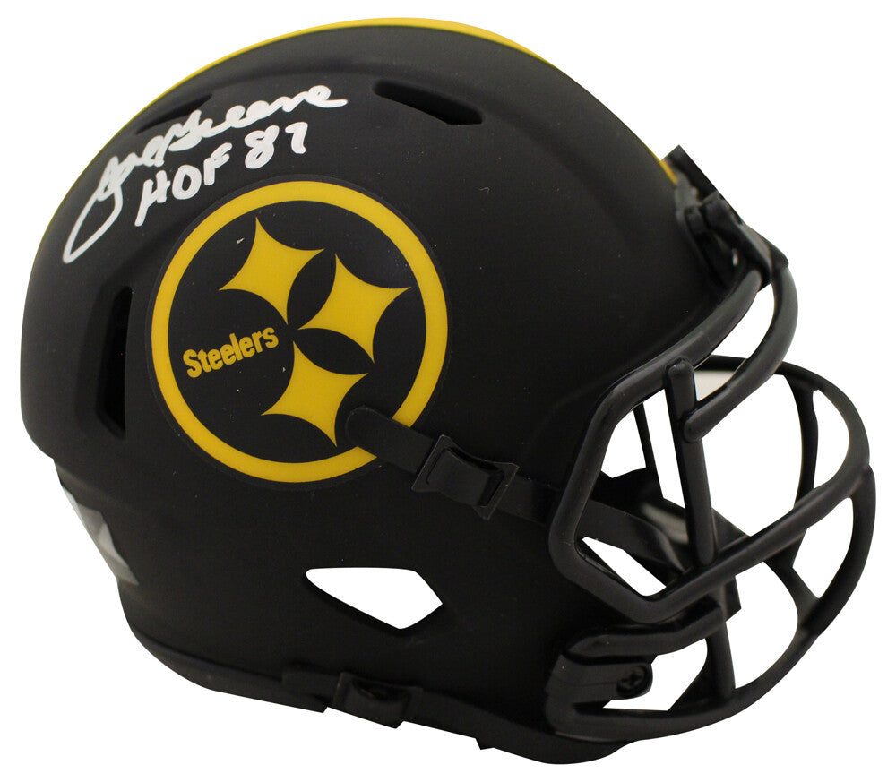 Joe Greene Signed Pittsburgh Steelers Eclipse Mini Helmet - Beckett