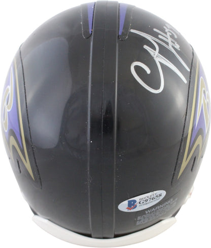 CJ Mosley Autographed Baltimore Ravens VSR4 Mini Helmet Beckett