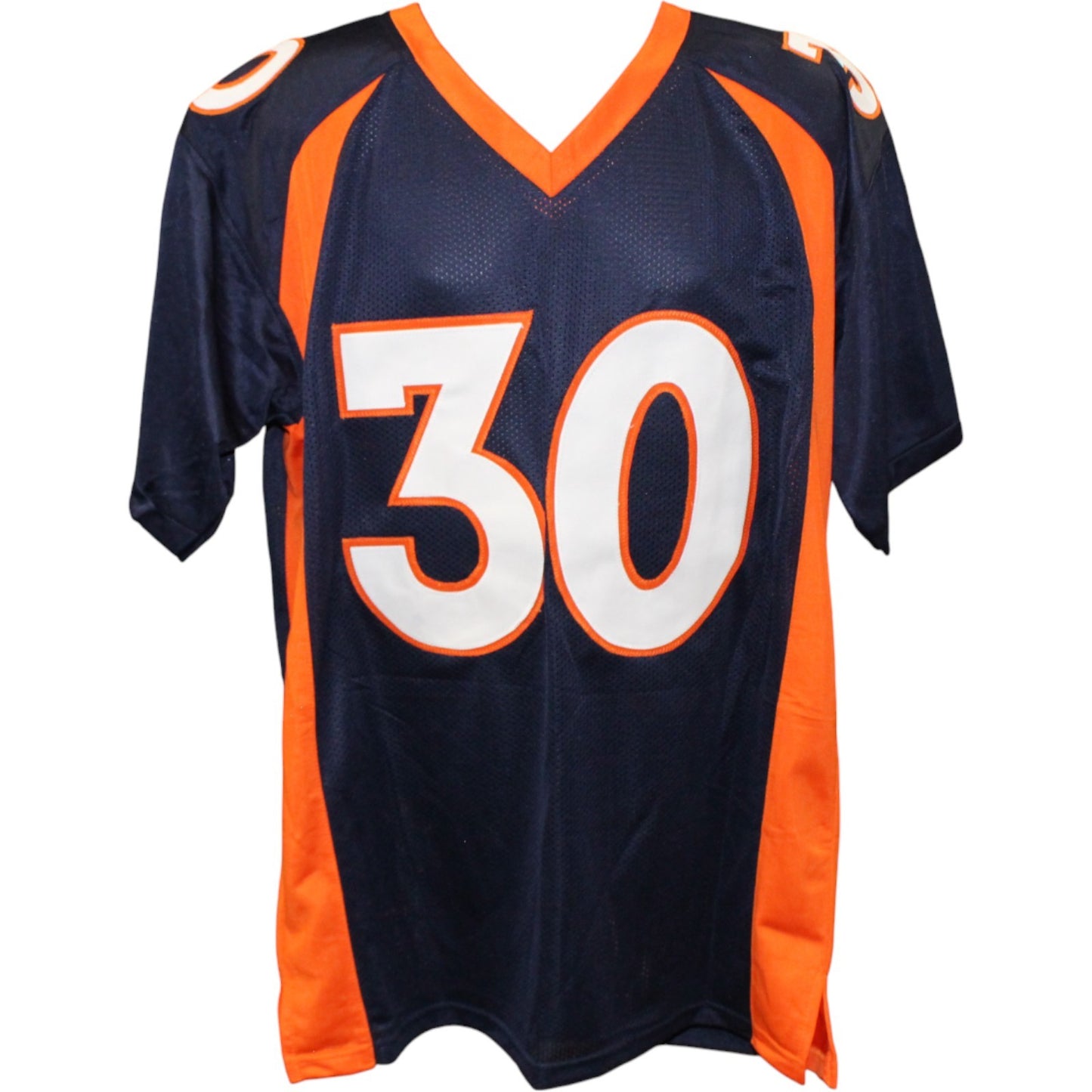 Terrell Davis Signed Blue Pro Style Jersey with "HOF" Inscription