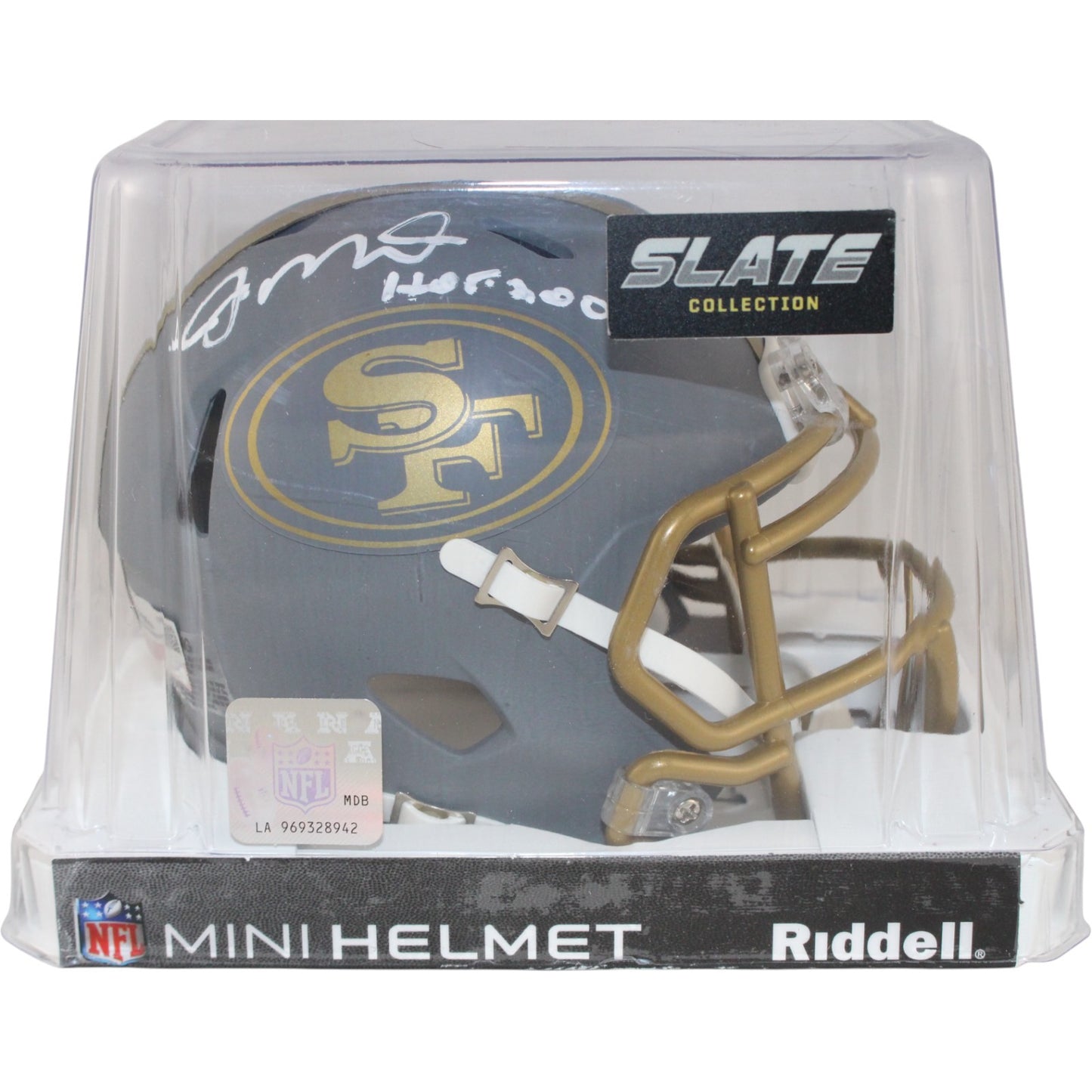 Joe Montana San Francisco 49ers Signed Slate Mini Helmet HOF