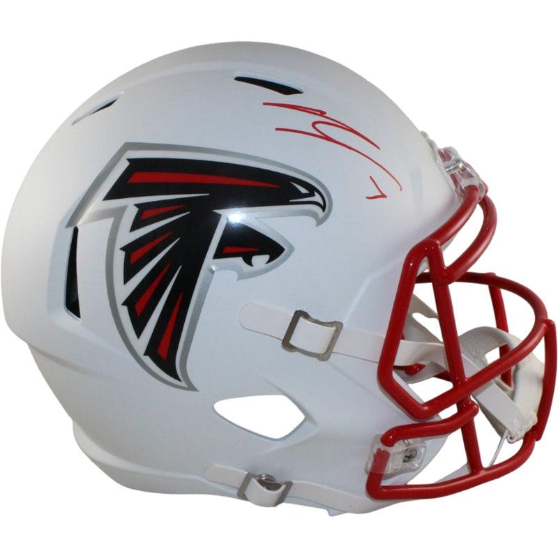 Bijan Robinson Atlanta Falcons Autographed Full Size Flat White Helmet