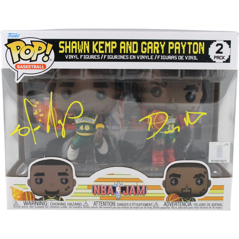 Shawn Kemp & Gary Payton Signed Seattle Supersonics NBA JAM Funko Pop