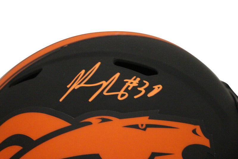 Phillip Lindsay Autographed Denver Broncos Eclipse Speed Full Size Helmet
