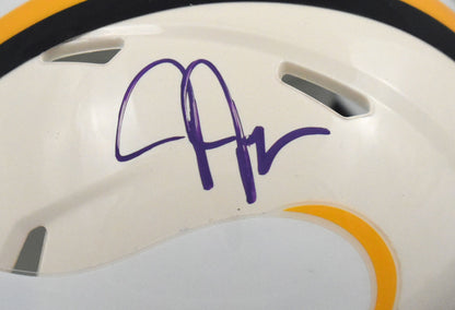 Justin Jefferson Signed Minnesota Vikings Retro Speed Mini Helmet