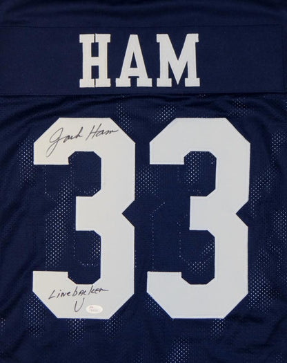 Jack Ham Signed Blue Custom Jersey - Linebacker U