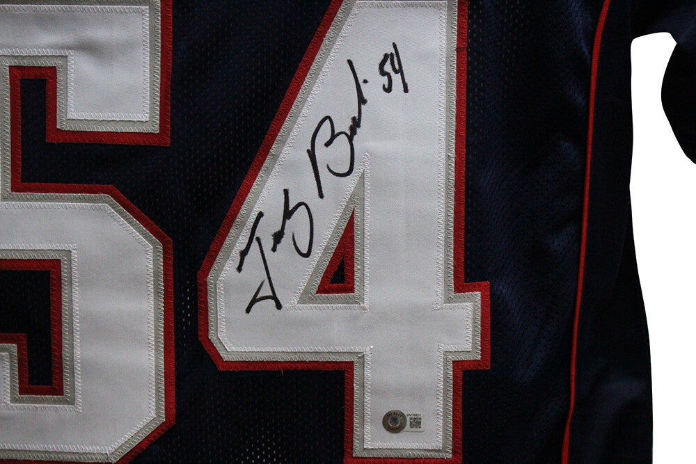 Tedy Bruschi Autographed New England Patriots Style Custom Football Jersey