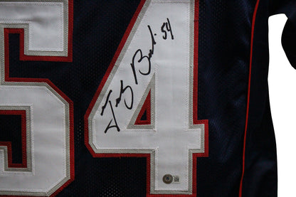 Tedy Bruschi Autographed New England Patriots Style Custom Football Jersey