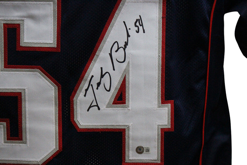 Tedy Bruschi Autographed New England Patriots Style Custom Football Jersey