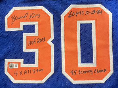Bernard King Signed New York Knicks Custom Jersey (4 Inscriptions) - BAS