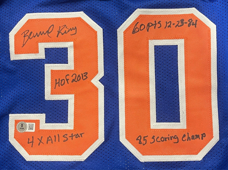 Bernard King Signed New York Knicks Custom Jersey (4 Inscriptions) - BAS