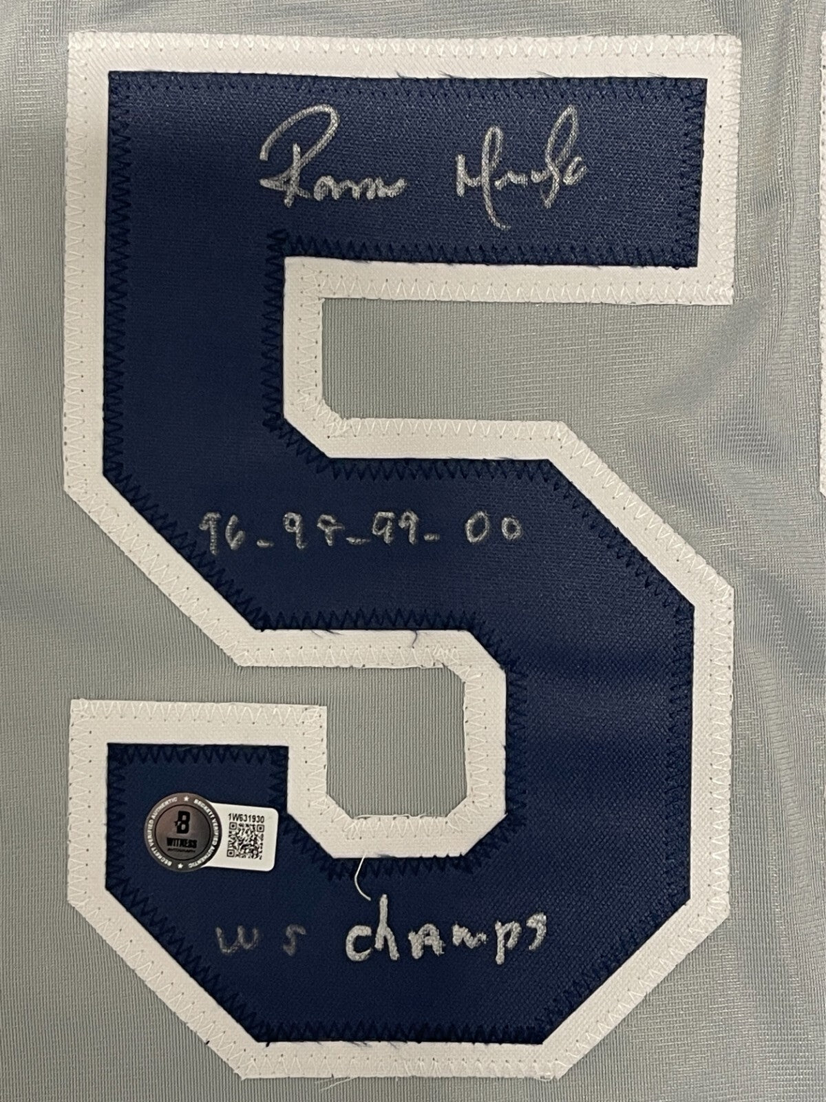 Ramiro Mendoza Signed New York Yankees Custom Jersey (WS Inscription)