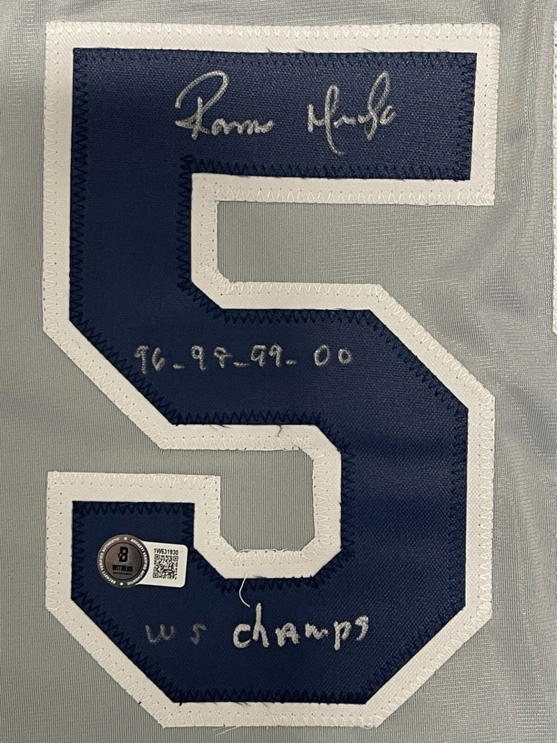 Ramiro Mendoza Signed New York Yankees Custom Jersey (WS Inscription)