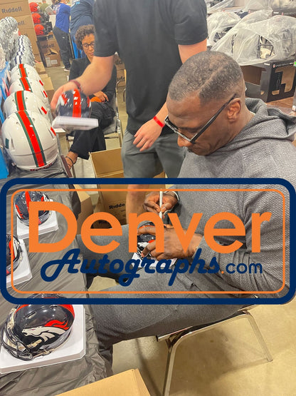 Shannon Sharpe Denver Broncos Autographed Throwback Speed Mini Helmet